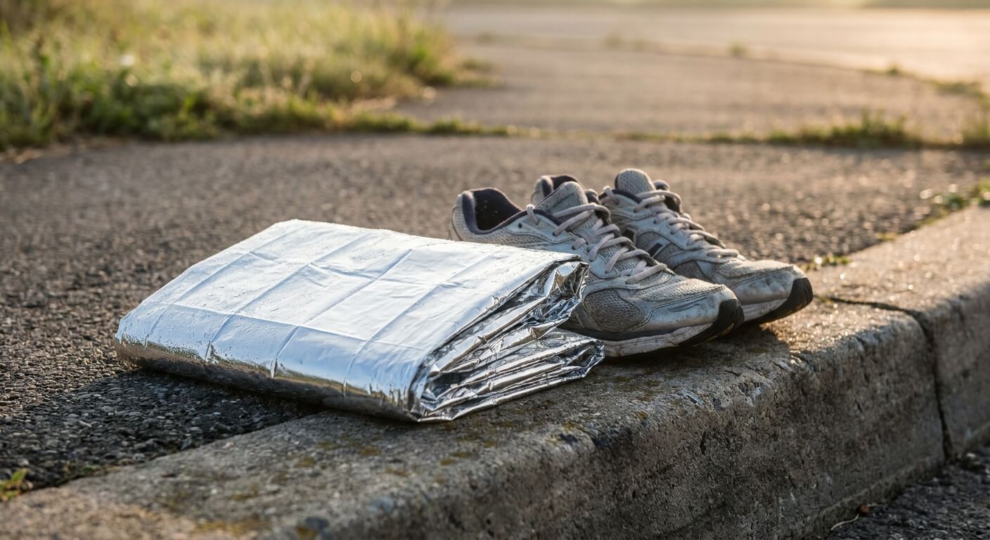 bus-from-philadelphia-to-new-york-city-marathon-foil-blanket-running-shoes