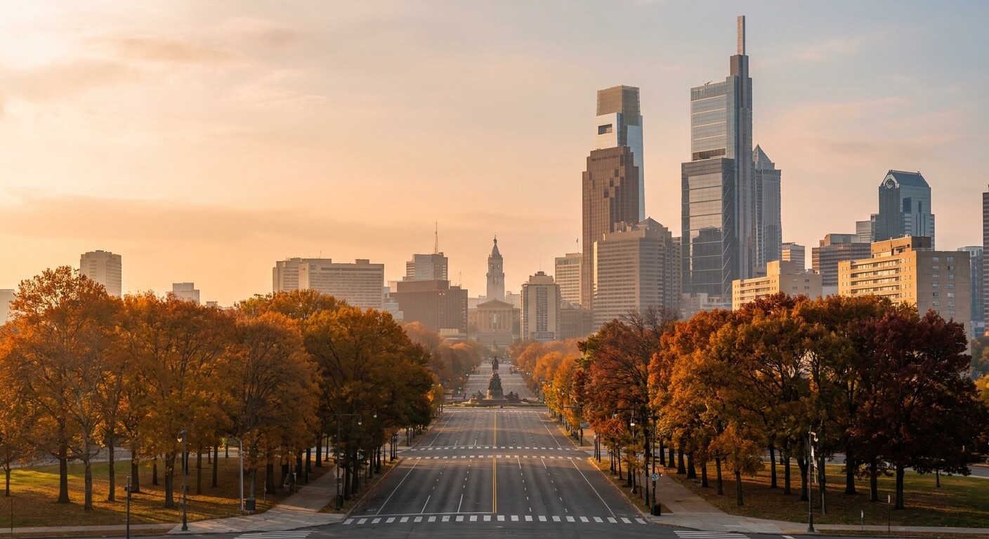 bus-from-new-york-to-philadelphia-marathon-weekend-skyline