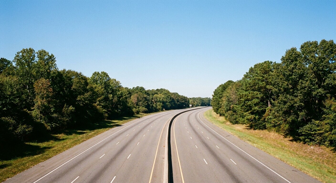 empty-highway-between-new-york-and-philadelphia-round-trip-driving-cost