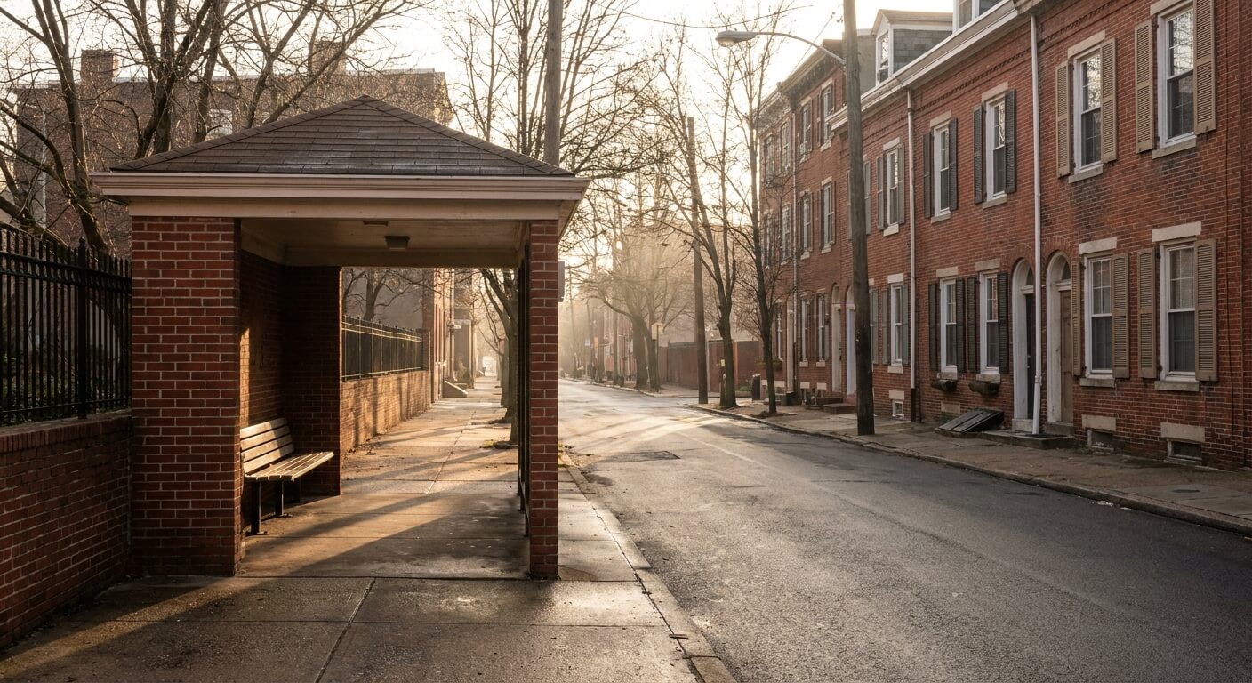 philly-bus-company-brick-bus-shelter-morning