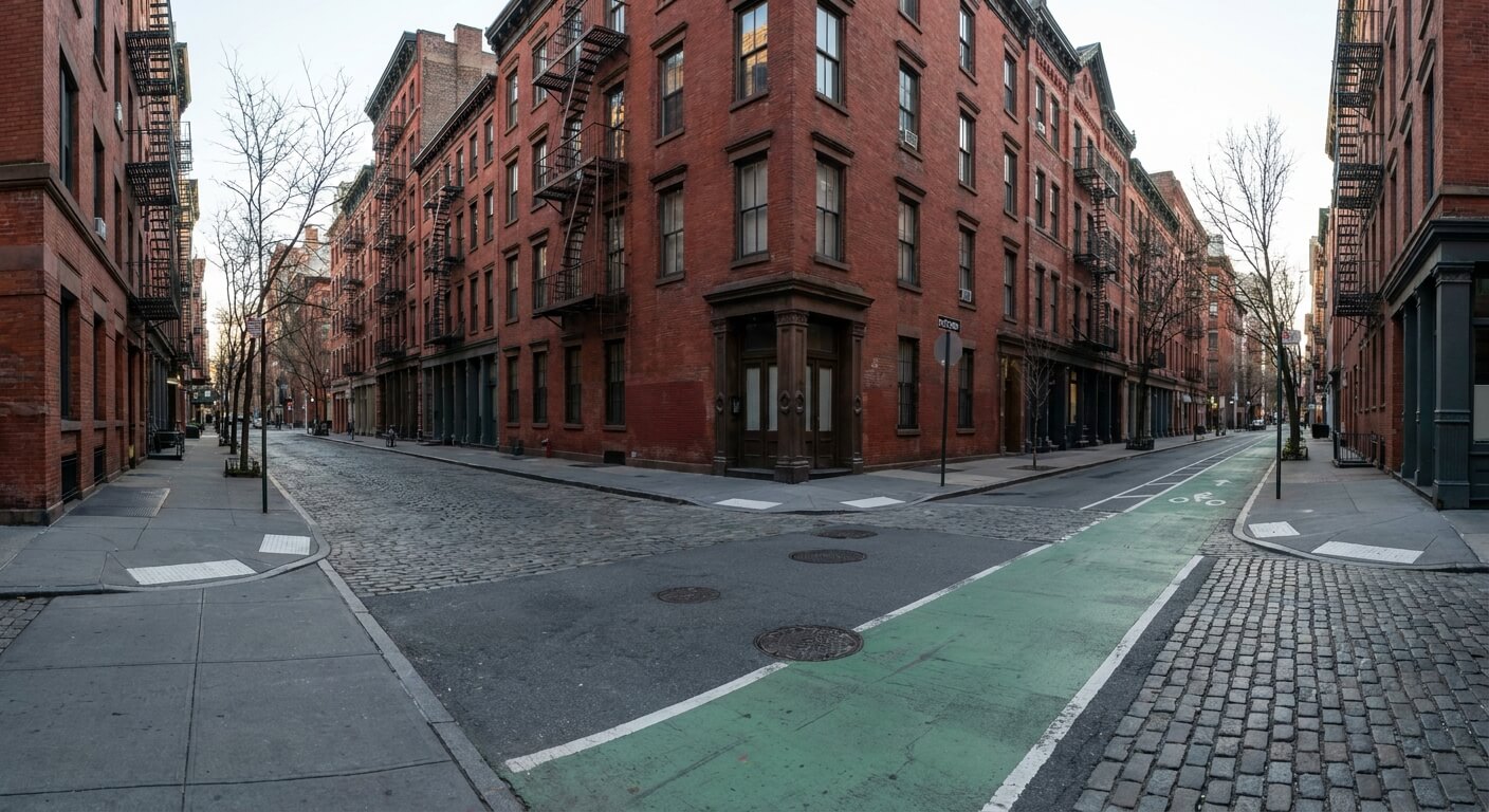 niuyue-dao-feicheng-bashi-new-york-pike-street-corner