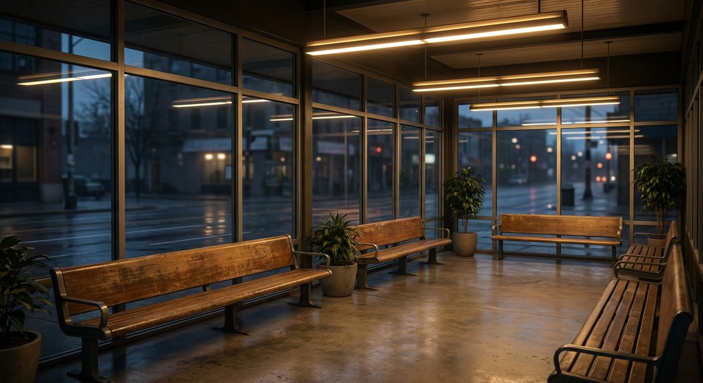 bus-from-philadelphia-to-new-york-for-a-broadway-show-evening-waiting-area