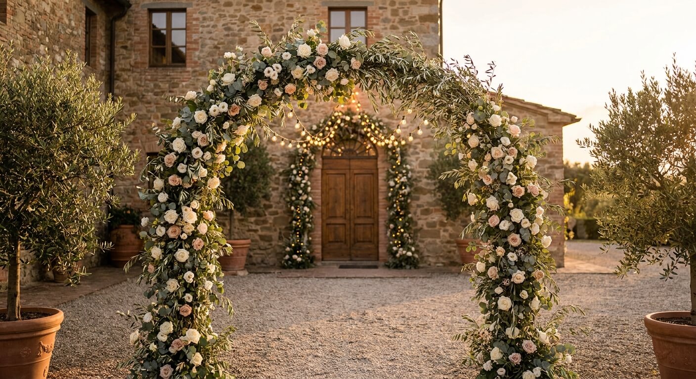 bus-from-new-york-to-philadelphia-for-a-wedding-floral-arch